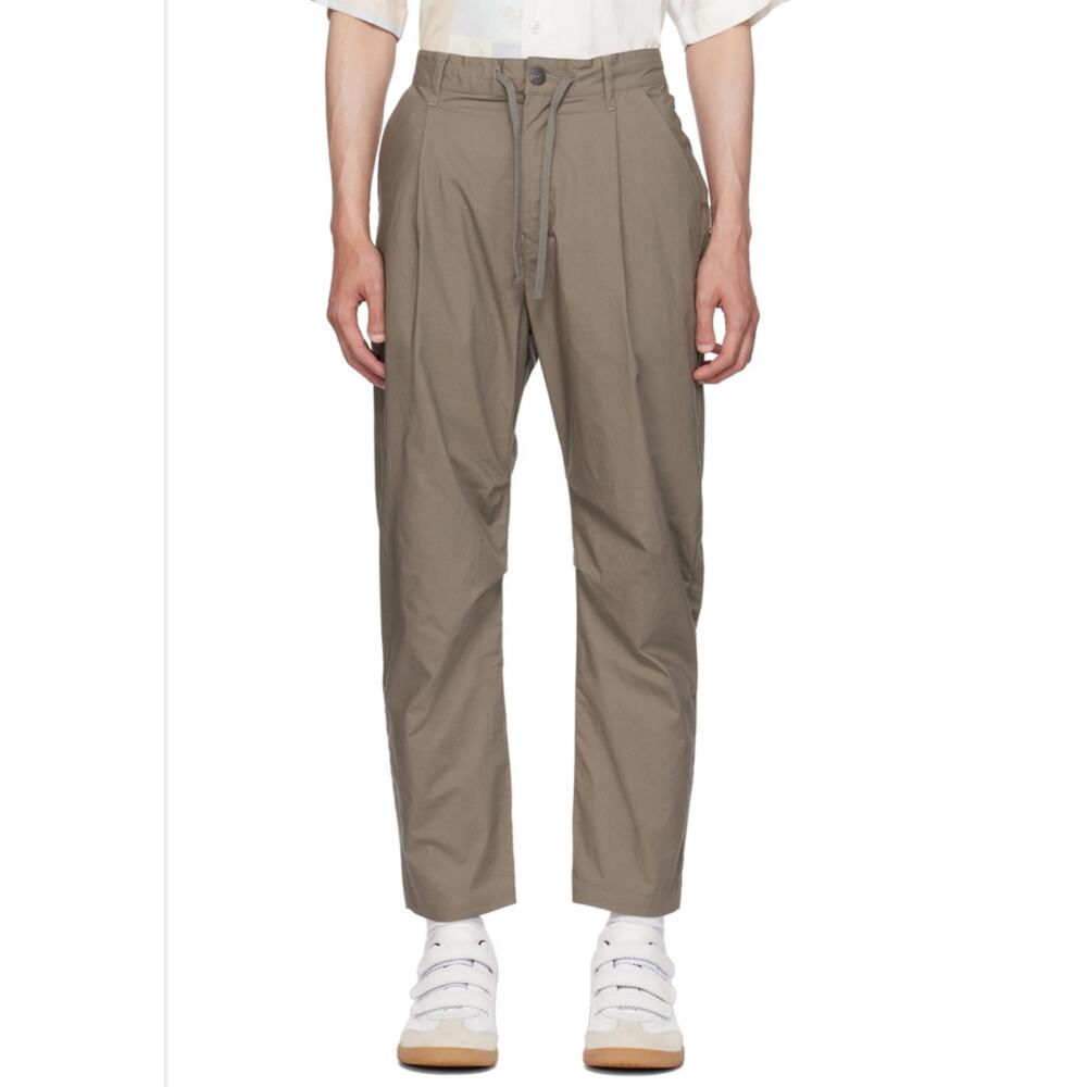 John Elliott Studio Trousers Taupe Drawstring Tapered Pants Sz 3 Large